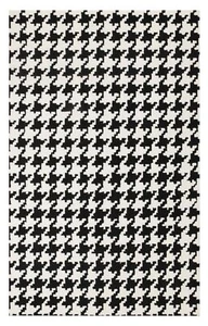 Art Deco Area Rugs 8 x 10 Feet Black & White Checkered Hand Tufted Wool Carpet - Picture 1 of 5