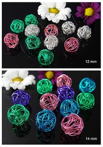 Perlas de alambre Ø 12/14 mm 5 uds. Cuentas de metal Alambre envuelto en cuentas, P-43 - Imagen 1 de 6