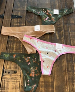 Auden Women's Size Small Thong Panties Green Underwear LOT OF 4 Size 4-6 - Picture 1 of 5