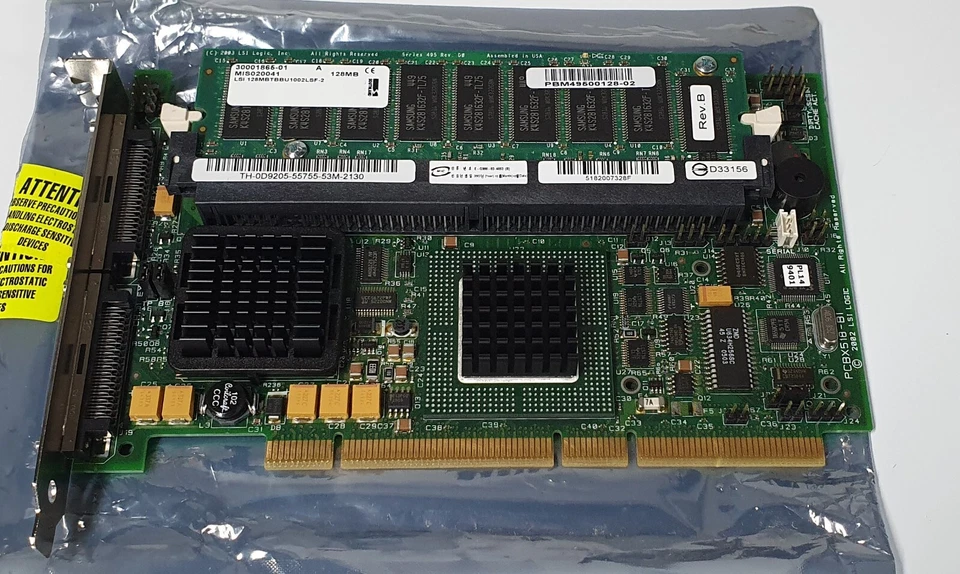 Dell 0D9205 PERC4/DC Dual Channel SCSI Raid Controller Pci-X Lsi PCBX518-B1 - Image 1 of 1