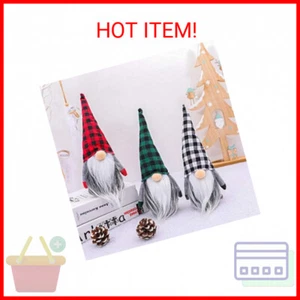 Gnomes Christmas Decorations 3PC Handmade Santa Scandinavian Tomte Plush Gnom - Picture 1 of 1