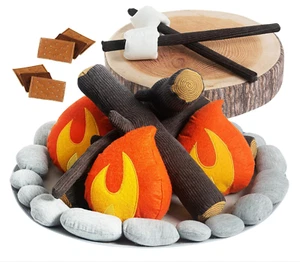 Pathfinder Kinder Lagerfeuer Spielset mit S'Mores Kit & Holzscheitkissen. Soft, - Bild 1 von 6