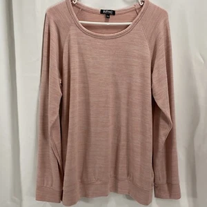 Top tejido manga larga Buffalo David Bitton talla L rosa elástico suave acogedor informal - Imagen 1 de 9