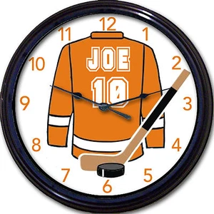 Hockey Jersey Clock Personalized With Choice of Name Number & Color NHL New 10" - Picture 1 of 7