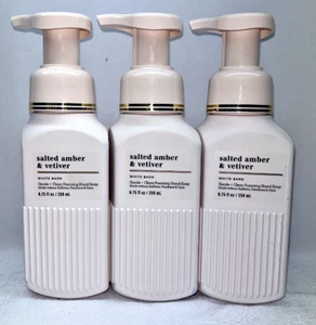3 Salted Amber & Vetiver Gentle Foaming Hand Soap Bath & Body Works 8.75 oz - Picture 1 of 1