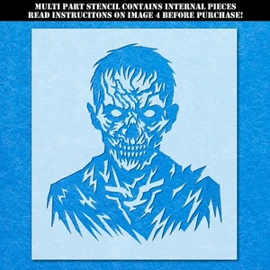 Halloween Zombie Face Stencil: Mylar Airbrush Wall Art Painting Crafts , DIY - Picture 1 of 11