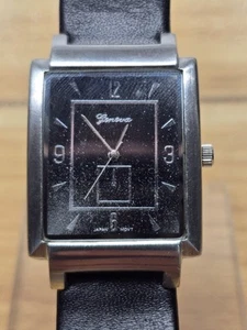 Geneva Platinum Watch No 7689 Leather Strap Watch For Parts Only - Not Working - Picture 1 of 12