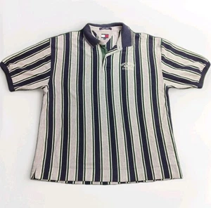 Vintage 90s Tommy Hilfiger Striped Polo Shirt Men's Size XXL - Picture 1 of 6