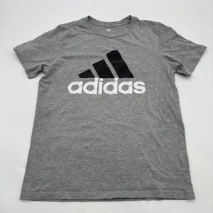 Adidas T-Shirt Youth Boy Large Graphic Print Logo Grey..#26716 - Picture 1 of 7