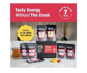 Tee-Probenset: 7 Geschmacksrichtungen, bis zu 70 Tassen, Energy-Koffein, Loseblattsorte - Bild 1 von 3