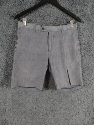 Шорты мужские Reiss W30 серые синие льняные хлопчатобумажные китайские плиссированные эластичные умные повседневные - Изображение 1 из 4