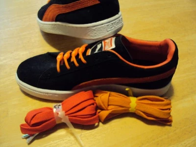 Puma Mujer Zapatillas Gamuza Talla 7 Negro y Naranja Excelente Estado Foto 1 de 4