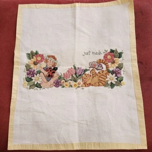Kompletter Feengarten fertiger Kreuzstich Stickerei quadratischer Aufnäher 18x14 Zoll - Bild 1 von 3