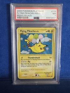 PSA 7 NM Pokémon TCG Flying Pikachu Rising Rivals 113 Holo Secret Rare Graded - Picture 1 of 2
