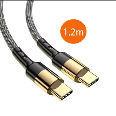 USB C Cable 1.2m/2m 60W PD USBC to USBC Charger Cable Fast Charging Nylon - Image 1 of 4