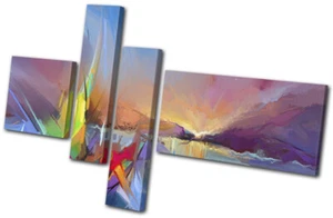 Ölgemälde Boot Segeln Landschaften MULTI LEINWAND WANDBILD Bild Druck - Bild 1 von 1