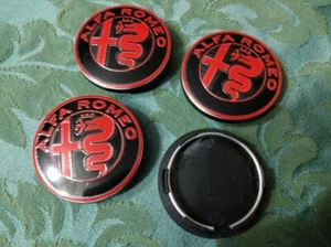Rad Logos Radnabenkappen Rot Schwarz 50mm Alfa Romeo MiTo 147 GT - Bild 1 von 2