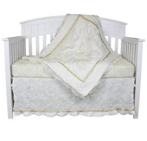 The Peanut Shell Crib Bedding Set- Juliet Baby Girl Crib Bedding Ivory/Gold/Wt - Picture 1 of 6