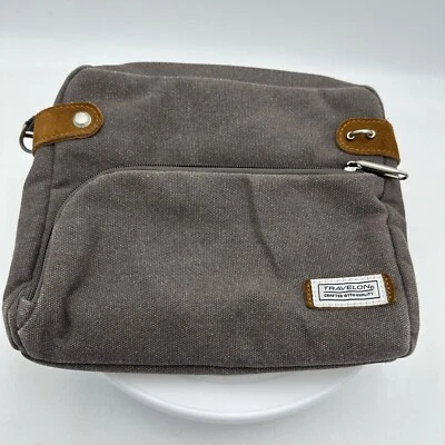 Travelon RFID Medium Crossbody Purse Bag / Fanny Pack Gray NWOT 9" - Image 1 of 4
