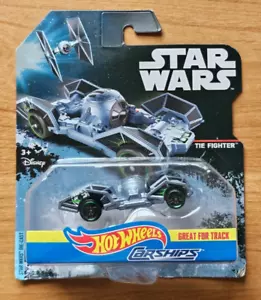 DPV27-0910 HOTWHEELS DISNEY STAR WARS TIE FIGHTER CARSHIPS GREY - Picture 1 of 2