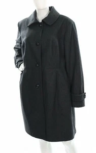 Gallery 196913 Woman Gray Wool Collared Casual Pea Coat Plus Size 1X - Picture 1 of 5