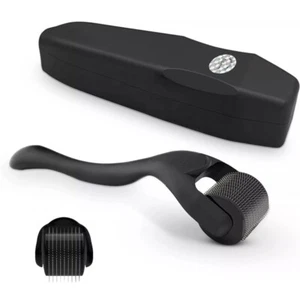 Black Derma Roller for Men 540 0.5mm, Beard Roller for Skin Facial Hair Growth - Picture 1 of 9