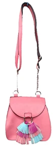 Candie's PINK Top Flap Purse - Handbag With Blue Pink Tassels ~ Y2K 90's LOOK - Picture 1 of 17