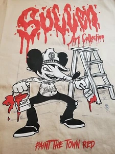 Sullen Art Collective Beige T-shirt Mens 3XL Puff Print "Paint The Town Red" - Picture 1 of 19