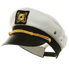 Yacht Captain Hat Costume Adult Adjustable White Cap Sailor Gilligans Island