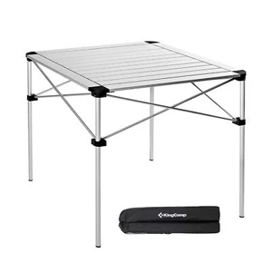 KingCamp KC3961_Silver Camping Table, 27.5"×27.5"×27.1" Silver - Picture 1 of 7