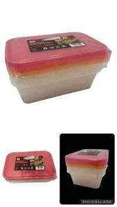Plastic Multi-Colour Food Storage Container In Packs+Lid Kitchen 500/650/1000ML - Picture 1 of 16