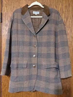 Blazer grande para mujer Georgio Armani marrón a cuadros Foto 1 de 4