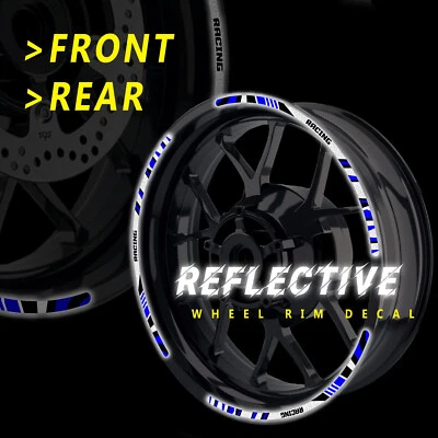 ADESIVO ARO REFLEXIVO AZUL 17 POLEGADAS SH03 para Suzuki SV1000 S 03 04 05 06 07 - Imagem 1 de 4