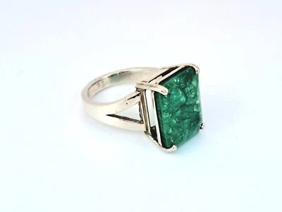 anello In argento con smeraldo  8 carati Lab Grown  - Immagine 1 di 4