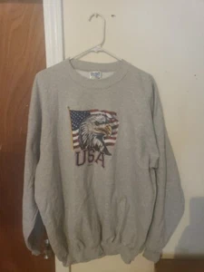 Vintage 20s Sweatshirt Mens XL Bald Eagle Pullover Crewneck Gildan Tag USA  - Picture 1 of 4