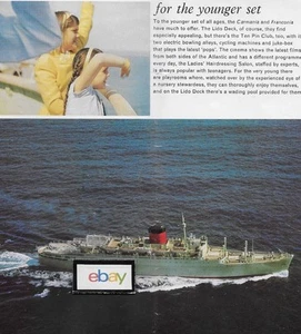 Cunard Line R.M.S Fraconia & Carmania 597mS First Class & Touristen Broschüre - Bild 1 von 5