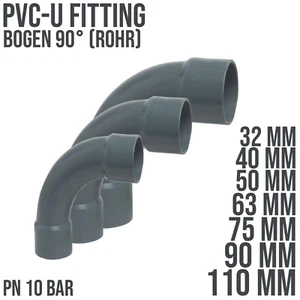 PVC-U PVC Klebe Fittings 90° Bogen aus Rohr mit Muffe PN 16 Bar - Bild 1 von 14