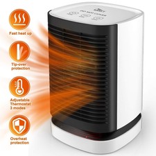 Electric Fan Heater PTC Heat 3 Modes Ceramic Space Air Warmer For Office Home UK