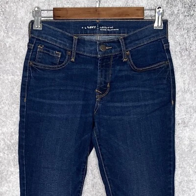 Vaqueros ajustados Old Navy para mujer talla 00 elásticos tiro medio lavado oscuro denim Foto 1 de 4