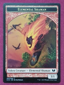Magic The Gathering COMMANDER 2015 C15 ELEMENTAL SHAMAN SHAPESHIFTER token MTG - Picture 1 of 2