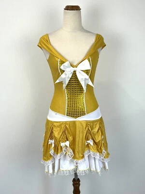 BNWT Forplay Hollywood Sexy Womens Costume XS S Yellow White Maid Bows Sequins - Image 1 of 4