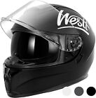 Westt Motorcycle Helmet DOT Full Face Matte Black Dual Shield  Sz XL