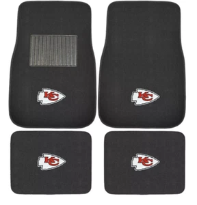New 4pcs NFL Kansas City Chiefs Car Truck Front Rear Carpet Floor Mats Set - Picture 1 of 5