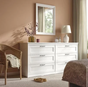 Modern Mid Century 6 Piece Dresser Drawer (White) - Picture 1 of 5