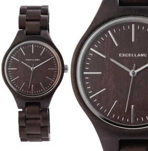 Herrenuhr Männer Holzuhr Armbanduhr dunkel Braun Sandelholz 2800051 Black Wood - Bild 1 von 6