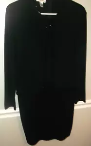 Talbots Petites Black Beaded Acrylic Wool Sweater Dress Size M Petite EUC - Picture 1 of 10