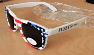 Occhiali da sole FUZZY'S VODKA bandiera americana rossi bianchi e blu protezione UV nuovi - Foto 1 di 3