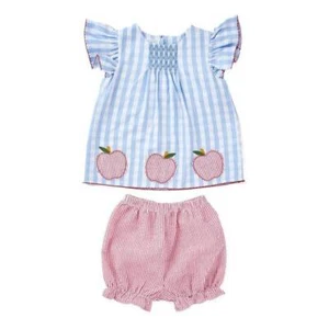 Mud Pie Back to School Apple Short Set Large 4T-5T - Picture 1 of 5