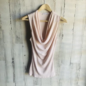 NWOT $68 Michael Stars Cowlneck Shine Tee Knit Blouse Blush Pink One Size - Picture 1 of 8