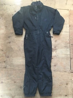 Bogner Black Ski Snow Suit One Piece Skiing Onesy Mens 42 Jumper Coveralls Hood - Image 1 of 4